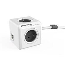 Zásuvka POWERCUBE EXTENDED USB s kabelem 3m white/GREY