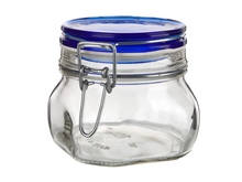 Dóza hermetická skl. s patent. uzávěrem 500ml FIDO Blue