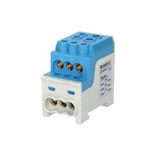 Blok pro rozdělení fází UVB 200 N, 1pól., 
200A, 1000V, modrý, na DIN