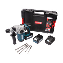 Kladivo kombi pneu AKU SDS PLUS bezuhlík. 18V +2 baterie 5.0 Ah+nabíječka 2.4 A+box XTline
