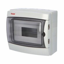 Rozvodnice Acqua 3908-TTB IP65, 8mod., na omítku, průhl. dveře, 215x235x110mm