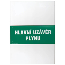 Tabulka HLAVNÍ UZÁVĚR PLYNU 210x87mm
