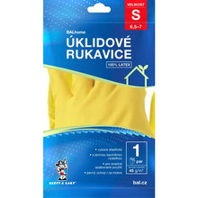 Rukavice úklidové gumové žluté 45g/vel.6,5-7-S