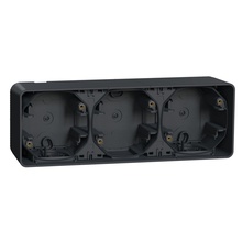 Mureva MUR37713 krabice 3-NÁS. IP55 horizontální na povrch ANTRACIT