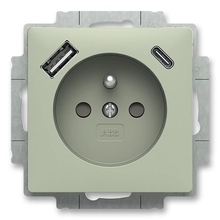 Zoni 5569T-A32357 243 Zásuvka jednonásobná s USB-A USB-C olivová