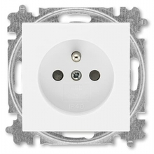 6619H-A06557 03 Zásuvka jednonásobná 55x55 s ochraným kolíkem bílá