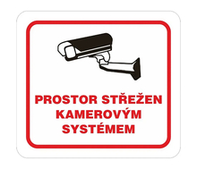 Tabulka PROSTOR STŘEŽEN KAMEROVÝM SYSTÉMEM 100X90 samolepící