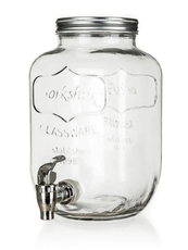 Láhev 4000ml skleněná s kohoutkem, kov.víčko