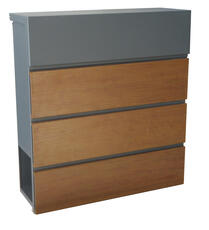 Schránka pošt. 370x410x130mm antracit dekor dřevo