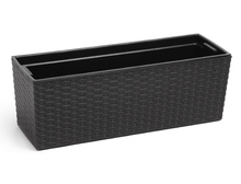 Truhlík BEGONIA RATTAN 56x19x19cm/černá