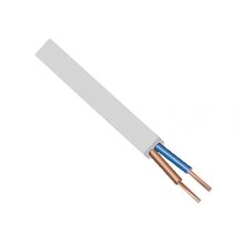 Kabel H03VVH2-F 2x0,75 BÍLÁ kulatá (CYLY-O)