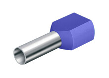 Dutinka dvojitá, průřez 2x2,5mm2 / délka 18mm / modrá
