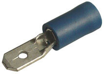 Kolík plochý poloizolovaný, průřez 1,5-2,5mm2 / 4,8x0,8mm PVC dle UL (BF-M408)