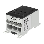 Distribuční blok OJL 400 A, vstup 1xAl/Cu240mm2,
výstup 4x35/3x50mm2 šedý