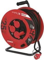 Venkovní prodlužovací kabel na bubnu 25 m / 4 zásuvky / černý / guma / 230 V / 1,5 P084251