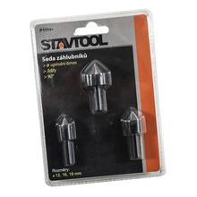 Sada záhlubníků do dřeva 90°, 3 díly, blistr