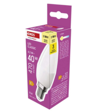 LED žárovka Classic svíčka / E14 / 5 W (40 W) / 470 lm / teplá bílá ZQ3220