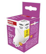 LED žárovka Classic MR16 / GU10 / 4 W (39 W) / 450 lm / neutrální bílá ZQ8E23