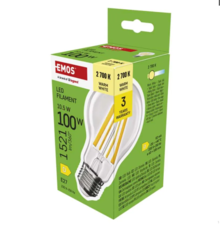 ZF5D62 LED 10,5W-100W žárovka Filament A60 E27 1521lm teplá bílá