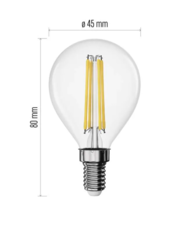LED žárovka Filament Mini Globe / E14 / 5,9 W (60 W) / 806 lm / neutrální bílá ZF1D43