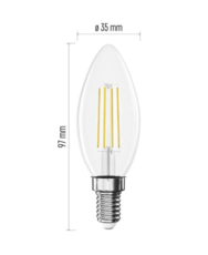 LED žárovka Filament svíčka / E14 / 5,9 W (60 W) / 806 lm / teplá bílá ZF3D42