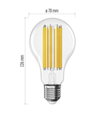 LED žárovka Filament A70 / E27 / 18 W (150 W) / 2452 lm / teplá bílá ZF5D82