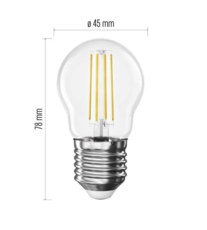 LED žárovka Filament Mini Globe / E27 / 5,9 W (60 W) / 806 lm / teplá bílá ZF6D42