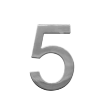 Číslo domovní STAR č.5 75mm nerez
