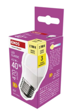 LED žárovka Classic Mini Globe / E27 / 4,2 W (40 W) / 470 lm / teplá bílá ZQ6E21