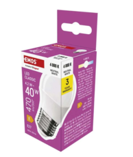 LED žárovka Classic Mini Globe / E27 / 4,2 W (40 W) / 470 lm / neutrální bílá ZQ6E23