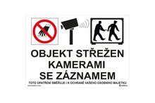 Tabulka OBJEKT STŘEŽEN KAMERAMI SE ZÁZNAMEM samolepka