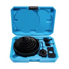 Sada vykružovacích korunek 16 dílů, 19-127mm, plastový box