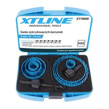 Sada vykružovacích korunek 9 dílů, 19-73mm, plastový box