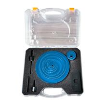 Sada vykružovacích korunek 14 dílů, 19-127mm, plastový box