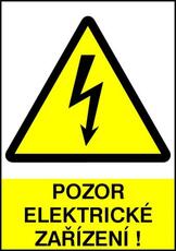 Samolepka Pozor elektrické zařízení 105x74mm 20101b