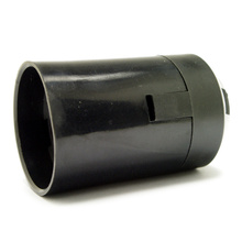Objímka plastová E27, typ: 80 (1351-13000) - černá, hladká s čepičkou