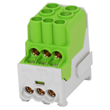 Blok pro rozdělení fází UVB 100 PE, 1pól., 101A, 1000V, zelený, na DIN
