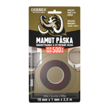 Páska oboustranná MAMUT ext. silná 19mm x 1mm x 2,5m, 1,5"core (High Tack)