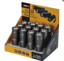 COB LED ruční kovová svítilna P4705, 100 lm, 3× AAA, 12 ks, display box P4705