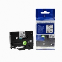 Kompatibilní páska s Brother
TZ-FX221/TZe-FX221, 9mm x 8m, flexi, černý tisk/bílý podklad