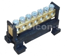 Můstek L 7 (svorkovnice 7x16mm2), nekrytý IP00, černý, 63A, na DIN