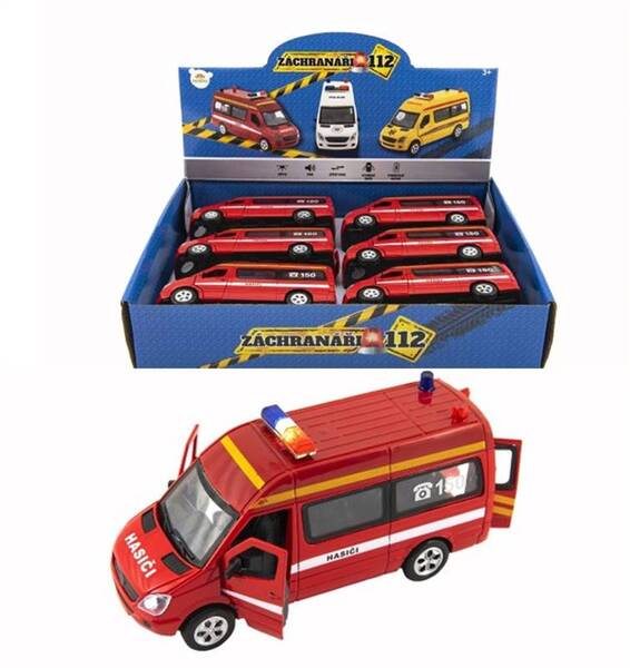 Auto HASIČI/baterie/světlo, zvuk/zpětný chod/15cm/Teddies Auto HASIČI/baterie/světlo, zvuk/zpětný chod/15cm/Teddies 1