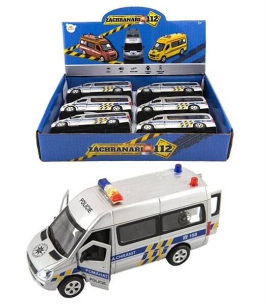 Auto POLICIE/baterie/světlo, zvuk /zpětný chod/15cm/Teddies Auto POLICIE/baterie/světlo, zvuk /zpětný chod/15cm/Teddies 1