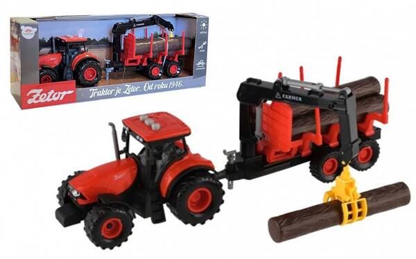 Traktor ZETOR /setrvačník/s vlekem /s ramenem/zvuk,světla/36cm Traktor ZETOR /setrvačník/s vlekem /s ramenem/zvuk,světla/36cm 1