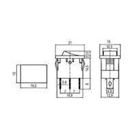 Přepínač kolébkový 2pol./3pin ON-OFF 250V/6A pros. červený 2