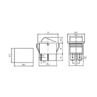 Přepínač kolébkový 2pol./4pin ON-OFF 250V/15A pros. zelený 2