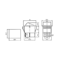 Přepínač kolébkový 2pol./4pin ON-OFF 250V/15A červený 02620031 2