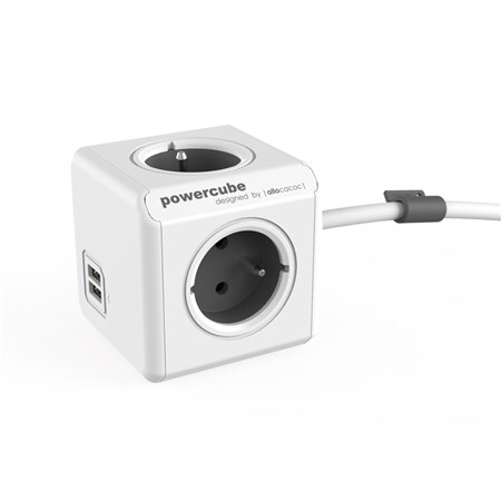 Zásuvka POWERCUBE EXTENDED USB s kabelem 3m white/GREY 1