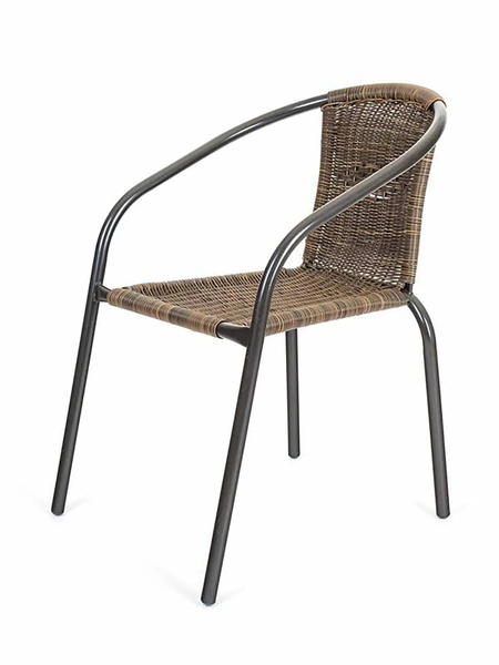 Židle zahradní 64x53x73cm ratan PVC hnědá/ocel Židle zahradní 64x53x73cm ratan PVC hnědá/ocel 1