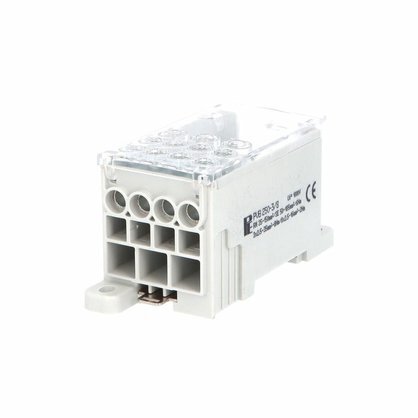 Blok pro rozdělení fází PVB 250-3/8, 1pól., AL/CU, 250A, 690V, šedý, na DIN Blok pro rozdělení fází PVB 250-3/8, 1pól., AL/CU, 250A, 690V, šedý, na DIN 1